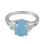 Blue Chalcedony Solitaire Egyptian 925 Sterling Silver Blue Gemstones Featherlight Heritage Ring Jewellery