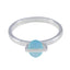 Blue Chalcedony Solitaire Japanese 925 Silver Blue Gemstone Delicate Graceful Ring Jewellery