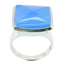 Blue Chalcedony Solitaire Egyptian Sterling Silver Blue Gemstones Chunky Signet Ring Jewellery