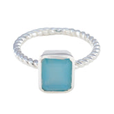 Blue Chalcedony Solitaire Indian Sterling Silver Blue Gemstone Featherlight Fairytale Ring Jewellery