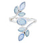 Blue Chalcedony Hepta African 925 Silver Blue Gemstones Classic Leafy Ring Jewelry