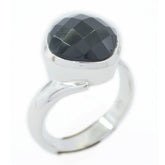 Black Onyx Solitaire Egyptian Sterling Silver Black Gemstone Classic Glamorous Ring Jewelry
