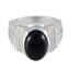 Black Onyx Solitaire Egyptian Silver Black Gemstones Essential Trendy Ring Jewellery