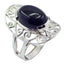 Black Onyx Solitaire German Silver Black Gems Classic Art Deco Ring Jewelry