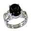 Black Onyx Solitaire Middle Eastern Silver Black Gems Eye catching Rope Wire Ring Jewellery