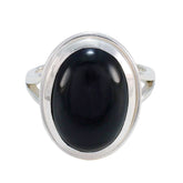 Black Onyx Solitaire Russian 925 Silver Black Gemstones Versatile Victorian Ring Jewellery