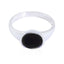 Black Onyx Solitaire Japanese 92.5 Silver Black Gems Dainty Trendy Ring Jewellery