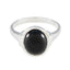 Black Onyx Solitaire German Silver Black Gemstones Slim Artisan Ring Jewelry