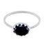Black Onyx Solitaire American 925 Silver Black Gemstones Elegant Twist Ring Jewelry