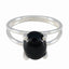 Black Onyx Solitaire American 925 Silver Black Gemstone Whisper thin Abstract Ring Jewelry