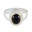 Black Onyx Solitaire Latin American 92.5 Silver Black Gemstone Classic Rope Wire Ring Jewelry