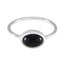 Black Onyx Solitaire Korean 925 Silver Black Gems Elegant Graceful Ring Jewelry