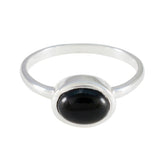 Black Onyx Solitaire Turkish Sterling Silver Black Gemstone Dainty Abstract Ring Jewellery