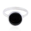 Black Onyx Solitaire Moroccan Silver Black Gemstone Tiny Glamorous Ring Jewellery
