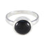 Black Onyx Solitaire African Sterling Silver Black Gemstones Slim Sophisticated Ring Jewellery