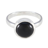 Black Onyx Solitaire African Sterling Silver Black Gemstones Slim Sophisticated Ring Jewellery