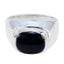 Black Onyx Solitaire German 925 Sterling Silver Black Gemstones Eye catching Abstract Ring Jewelry