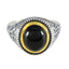 Black Onyx Solitaire Australian 925 Silver Black Gemstones Eye catching Filigree Ring Jewelry