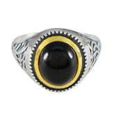 Black Onyx Solitaire Australian 925 Silver Black Gemstones Eye catching Filigree Ring Jewelry