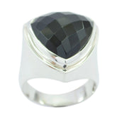 Black Onyx Solitaire Egyptian Silver Black Gems Chunky Cocktail Ring Jewelry