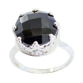 Black Onyx Solitaire African Silver Black Gemstones Classic Art Deco Ring Jewellery