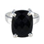 Black Onyx Solitaire Moroccan Sterling Silver Black Gemstones Classic Contemporary Ring Jewellery