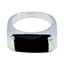 Black Onyx Solitaire Russian 925 Sterling Silver Black Gemstone Essential Abstract Ring Jewelry