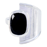 Black Onyx Solitaire Moroccan 925 Silver Black Gems Versatile Signet Ring Jewelry