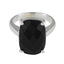Black Onyx Solitaire French 92.5 Silver Black Gems Minimal Cultural Ring Jewelry