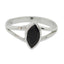 Black Onyx Solitaire Korean 925 Silver Black Gemstones Dainty Geometric Ring Jewellery