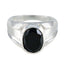Black Onyx Solitaire French 925 Silver Black Gems Versatile Artisan Ring Jewelry