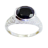 Black Onyx Solitaire French 925 Silver Black Gemstones Minimal Art Deco Ring Jewellery