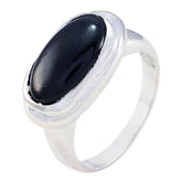 Black Onyx Solitaire Moroccan Sterling Silver Black Gems Minimal Ethnic Ring Jewellery
