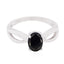 Black Onyx Solitaire Japanese 925 Silver Black Gems Delicate Fairytale Ring Jewelry