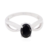 Black Onyx Solitaire Japanese 925 Silver Black Gems Delicate Fairytale Ring Jewelry