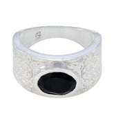 Black Onyx Solitaire Moroccan 925 Sterling Silver Black Gemstones Essential Art Deco Ring Jewellery