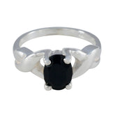 Black Onyx Solitaire Japanese 925 Sterling Silver Black Gemstone Whisper thin Modern Ring Jewellery