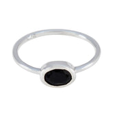 Black Onyx Solitaire Turkish Sterling Silver Black Gems Elegant Feminine Ring Jewellery