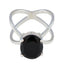 Black Onyx Solitaire Russian 925 Sterling Silver Black Gemstones Tiny Traditional Ring Jewelry