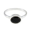 Black Onyx Solitaire American 925 Silver Black Gemstones Dainty Trendy Ring Jewelry
