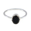Black Onyx Solitaire Turkish 92.5 Silver Black Gemstone Delicate Luxurious Ring Jewelry