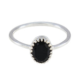 Black Onyx Solitaire Turkish 92.5 Silver Black Gemstone Delicate Luxurious Ring Jewelry