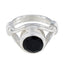 Black Onyx Solitaire Indian 92.5 Silver Black Gems Essential Romantic Ring Jewellery
