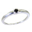 Black Onyx Solitaire American 925 Sterling Silver Black Gems Elegant Feminine Ring Jewellery