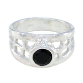 Black Onyx Solitaire Latin American Sterling Silver Black Gemstones Versatile Filigree Ring Jewellery