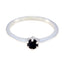 Black Onyx Solitaire American Silver Black Gemstone Elegant Contemporary Ring Jewelry