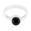 Black Onyx Solitaire Korean Silver Black Gemstones Whisper thin Modern Ring Jewelry
