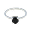 Black Onyx Solitaire Korean 92.5 Silver Black Gems Delicate Twist Ring Jewellery