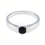 Black Onyx Solitaire German 925 Sterling Silver Black Gemstones Slim Feminine Ring Jewellery
