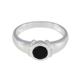 Black Onyx Solitaire Egyptian Sterling Silver Black Gemstones Featherlight Graceful Ring Jewellery